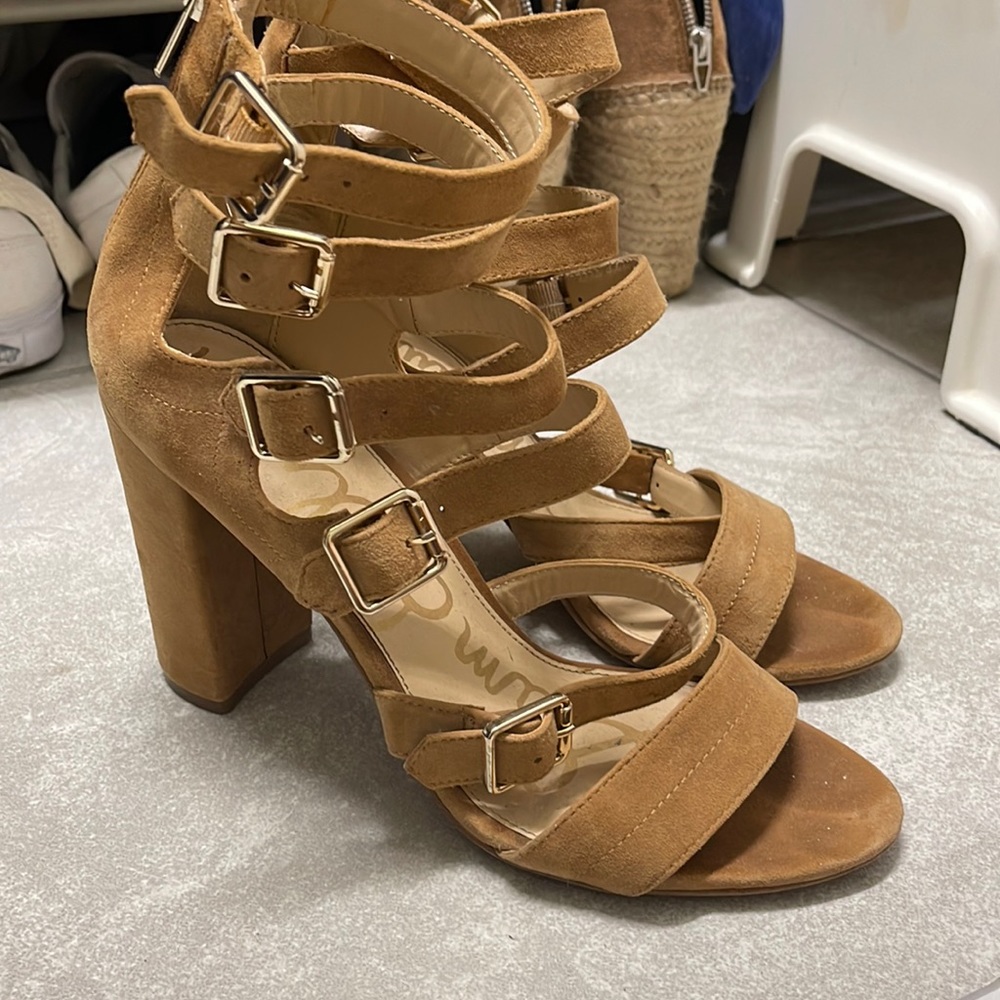 tan suede heels